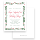 Simple Red berry Border Holiday Invitation