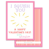 Pink I Squish You Valentine's Day Card