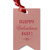 Valentine's Dusty Rose and Cherry Double Point Foil Gift Tag