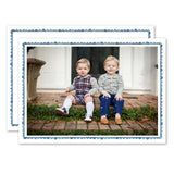 Blue Scalloped Watercolor Holiday Card