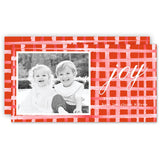 Red & Pink Watercolor Joy Holiday Card (Slim)